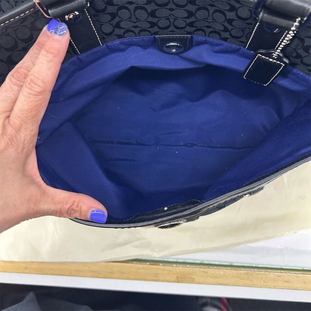 Coach Women's Black Canvas & Leather Tote Bag with Dust Bag EUC - Picture 15 of 16